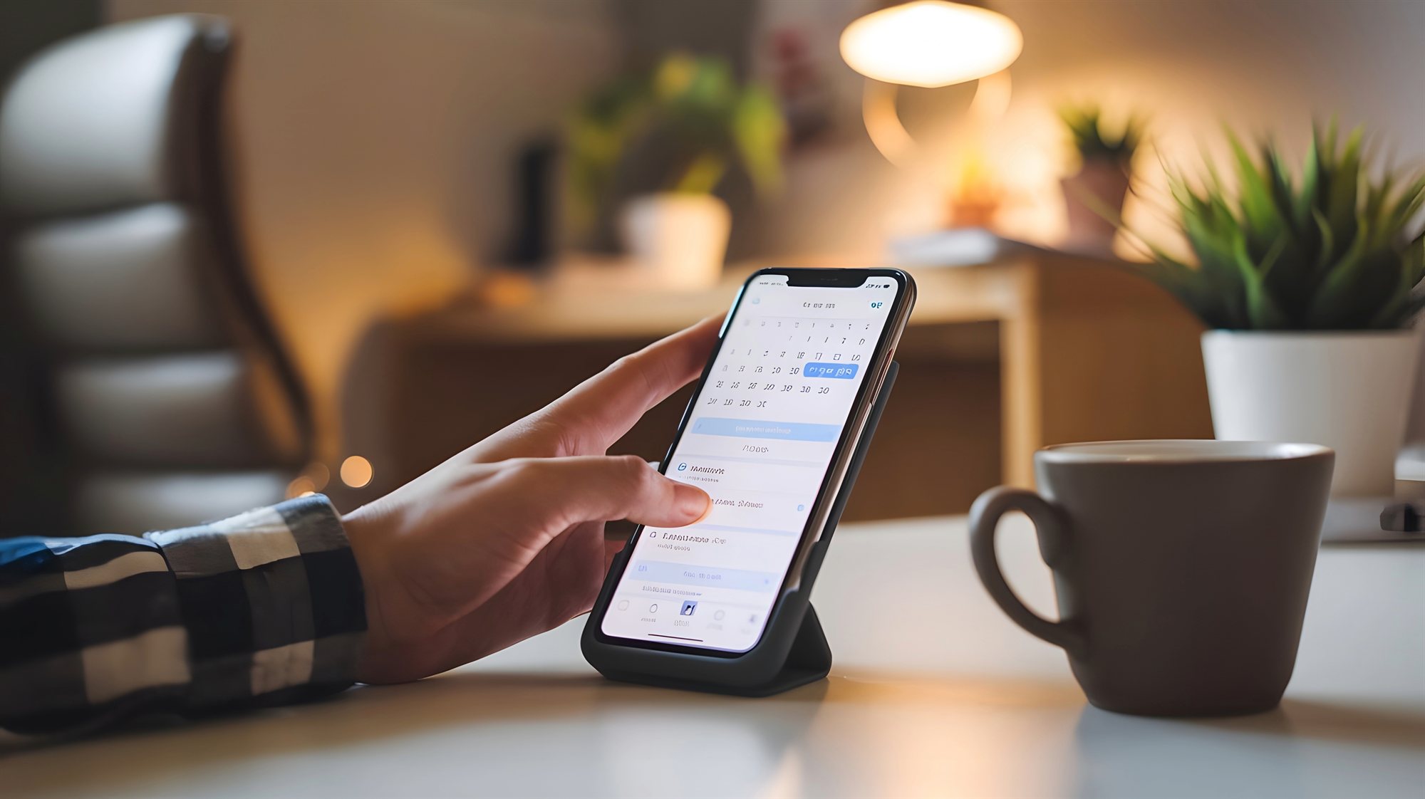 Teléfono mostrando calendario: citas confirmadas por Voxply